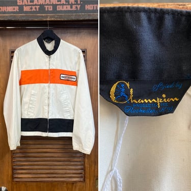 Vintage 1960’s “Champion” Harley Davidson Cotton Racing Windbreaker Mod Jacket, 60’s Vintage Clothing 