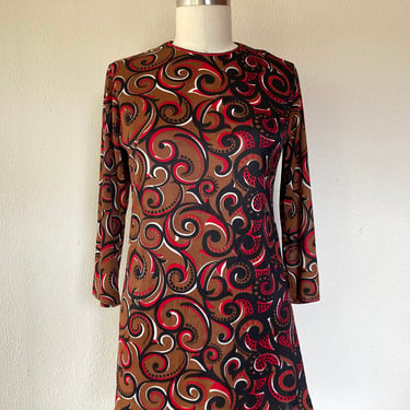 1960s psychedelic swirl knit dress 