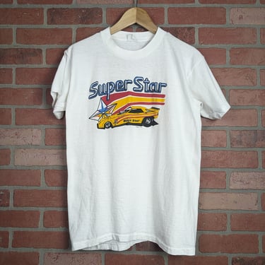 Vintage 70s 80s Double Sided Superstar Funny Car ORIGINAL Racing Tee - Large 