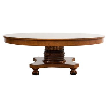 Monumental Neoclassical Style Round Pedestal Dining Table