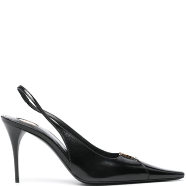 Saint Laurent Women Babylone Leather Slingback Pumps