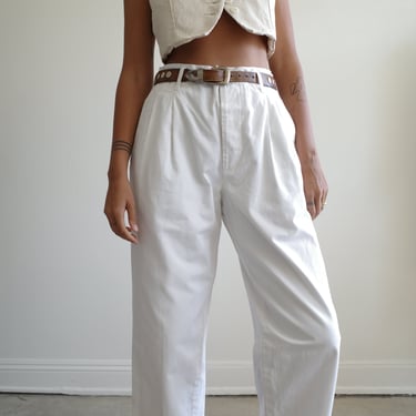 Vintage White Cotton Trousers