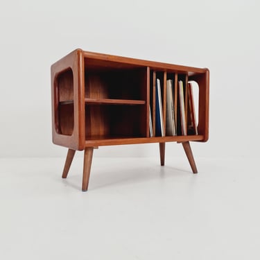 Vintage Danish teak record cabinet sideboard By Salin Möbler, 1960s 