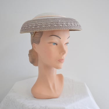 1940s/50s Valerie Modes Silver Gray Mushroom Hat 