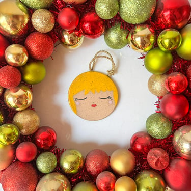 Trouble Doll - Ornament / Wall Hanger - Yellow