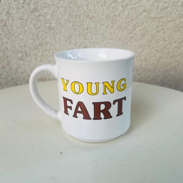 Vintage coffee mug kitsch Young Fart theme by Recycled Paper Products. 