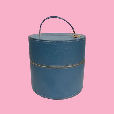 Vintage Round Train Case w/ KEY, Vintage Black | A GoGo 