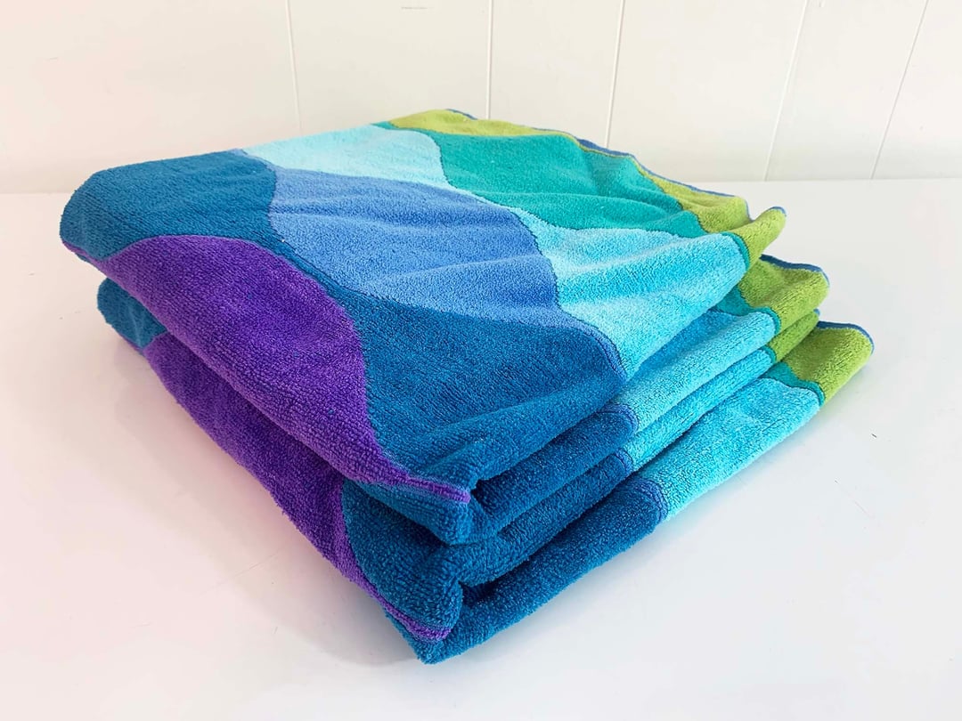 Vintage Blue Bath Towel Set, 1960's Cannon Bath, Hand, Washcloth Towel Set,  100% Cotton, Vintage Blue Towels, 1960's, Bathroom Decor 