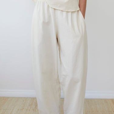 Wide Twill Trouser in Natural - Wol Hide
