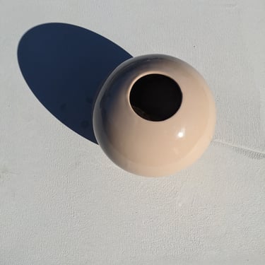 Vintage Taupe Ceramic Sphere Vase