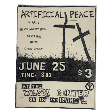 Vintage Artificial Peace "Wilson Center" Deadline Faith Flyer