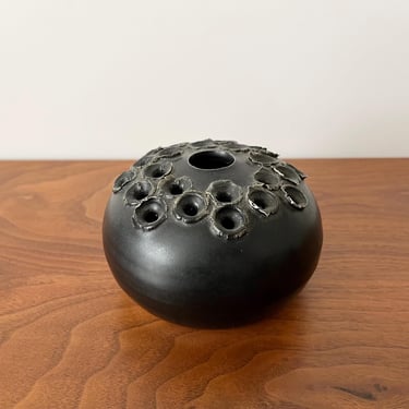 Aage Würtz Danish Studio Pottery Vase with Multiple Pierced Openings 