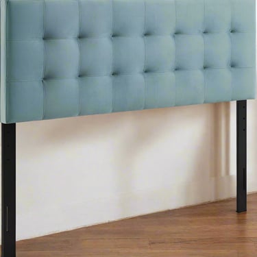 Modway Light Blue Lily Biscuit Tufted Full Performance Velvet Headboard Bed FFE258-132