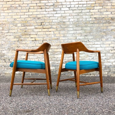 B.l. Marble Walnut Accent Chairs 