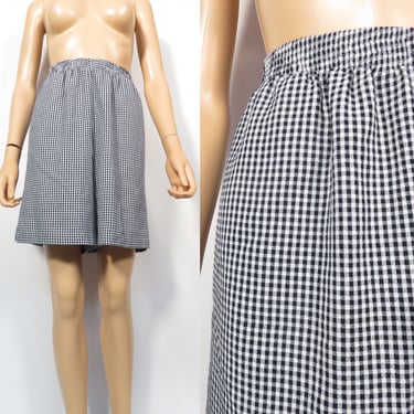 Vintage 90s Gingham Comfy Loungewear Shorts With Pockets Size M 
