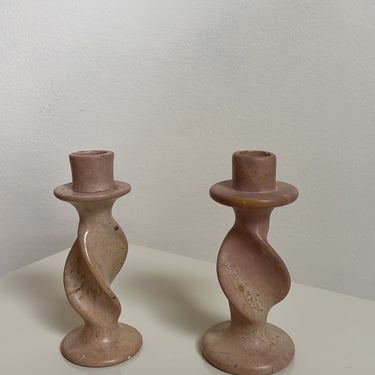 Vintage Soap Stone Candle Holders 