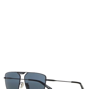 Balenciaga Women Black Metal Tag 2.0 Navigator Sunglasses