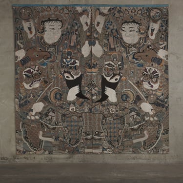 PAIR OF EMBROIDERED CHINESE OPERA PANELS C 1900