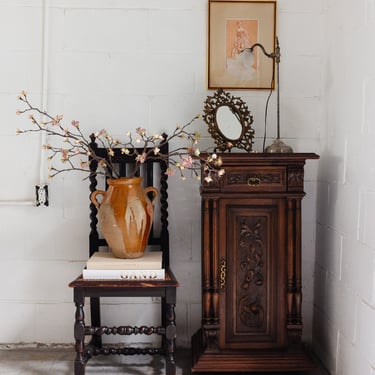 19th century french oak carved renaissance revival cabinet