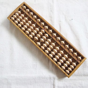 Vintage Wood Abacus - Simple Rectangle Wooden Counting Abacus - Math Learning Calculator - Montessori 