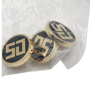 Vintage St John Sport Buttons Gold & Black /NEW IN BAG deadstock 