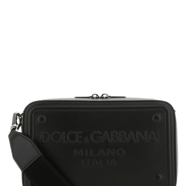 Dolce & Gabbana Man Black Leather Crossbody Bag