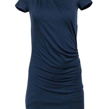 Theory - Navy T-Shirt Dress w/ Side Ruching Sz S