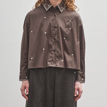 Cordera Embroidery Shirt, Chocolate