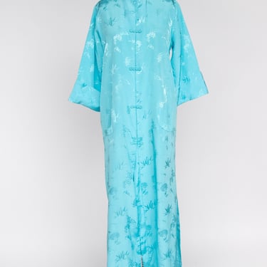 1970s Chinese Robe Jacquard Loungewear S 