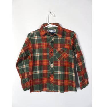 Vintage 80s/90s Kids Deadstock Plaid Cotton Flannel Size 4T 