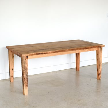 Quick Ship Reclaimed Wood Dining Table / Rustic Kitchen Table with Tapered Wood Legs 