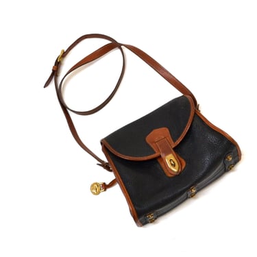 80s Vintage Dooney & Bourke Bag Purse// Navy leather shoulder bag // Pebbled leather purse handbag 