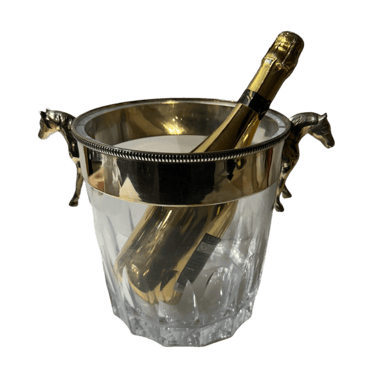 Equestrian Silver and Crystal Champagne Cooler