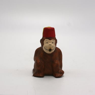 vintage smoking monkey with shriner hat 
