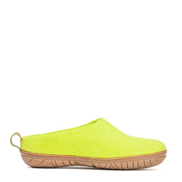 Woollyes Inc Outdoor Open Heel Slippers - Lime Green on Garmentory