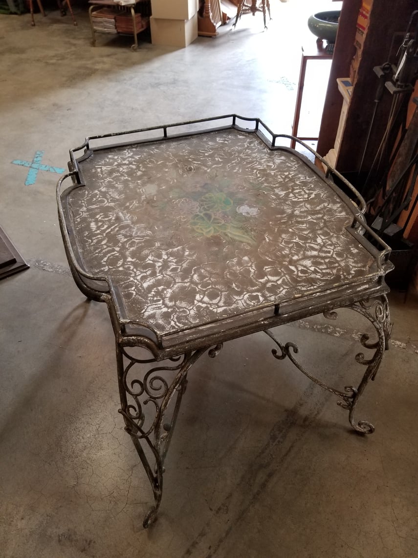 Wrought iron table, 29w, 26d, 25h | Earthwise Architectual Salvage ...