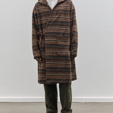 Engineered Garments Knit Robe, Brown Stripe