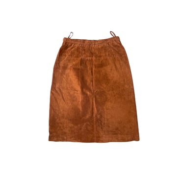 Vintage Terry Lewis Rust Brown Suede Lined Mini Skirt, Size 14 