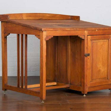 1920s French Art Deco Slant Top Oak Writing Desk 