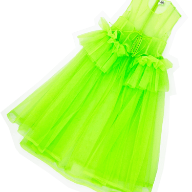 Kei Ninomiya Noir F/W 2022 green tulle corset dress
