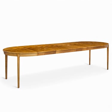Edward Wormley for Dunbar Mid Century Walnut Expanding Dining Table with 4 Leaves - mcm 