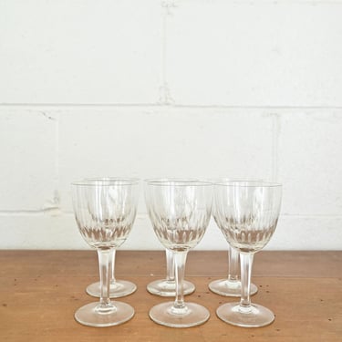 vintage french etched aperitif glasses, set of 6
