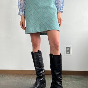 Blue Wool Woven Skirt (S)