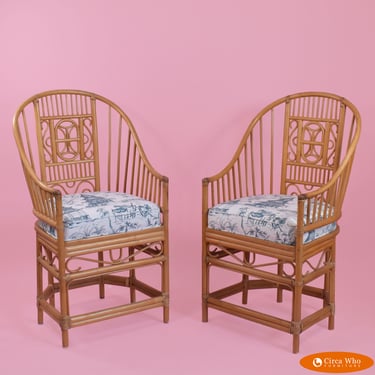 Pair of High-back Brighton Style Chairs