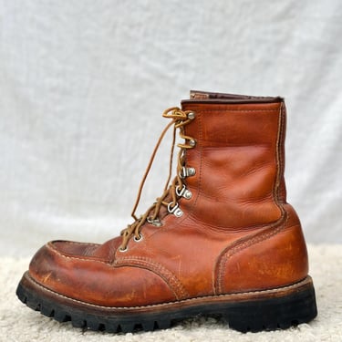 Vintage Red Wing 9.5  Leather Boots Brown USA Rare Vintage RED WING 957 Brown Leather Work Boots Size US  main image 4