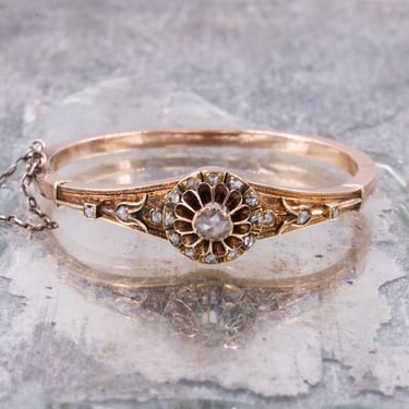 Antique Rose Cut Diamond Bangle