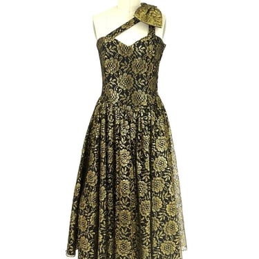 70s Lurex Lace Party Dress