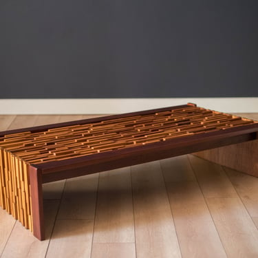 Brazilian Mid-Century Modern Jacaranda and Glass Coffee Table by Percival Lafer 