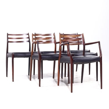 Niels Moller Models 78 & 62 Mid Century Danish Rosewood Dining Chairs - Set of 6 - mcm 