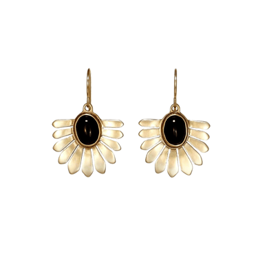 Sofi Earrings - Brass + Onyx
